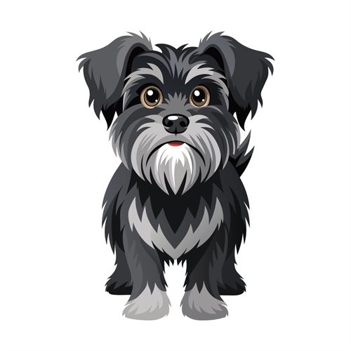 Dog Lovers Theme Miniature Schnauzer Dog Transparent Sticker